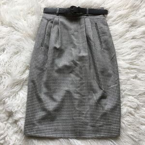 Vintage style checkered skirt w/belt